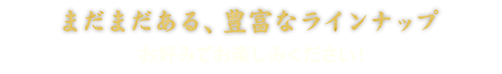 まだまだある、豊富なラインナップ